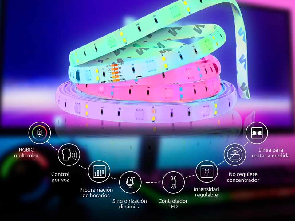 Cinta LED inteligente Wifi Nexxt Solutions Connectivity - Imagen 2