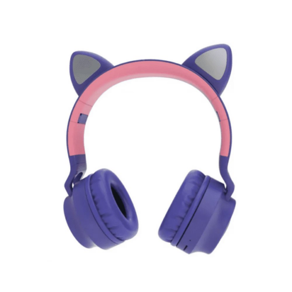 Audífonos estéreo con micrófono y tecnología inalámbrica| Hera Xtech XTH-650 -color morado y rosado - Imagen 3
