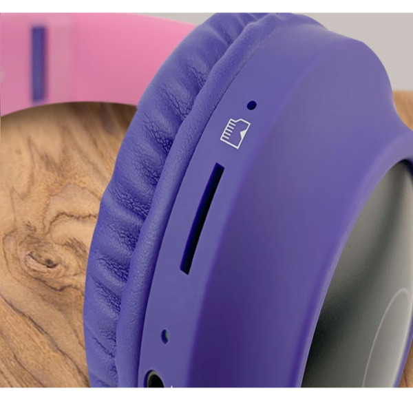 Audífonos estéreo con micrófono y tecnología inalámbrica| Hera Xtech XTH-650 -color morado y rosado - Imagen 6