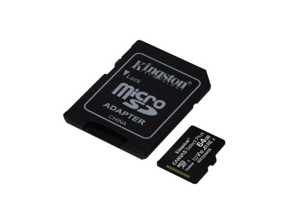 Tarjeta de memoria flash (adaptador microSDXC a SD Incluido) 64 GB Canvas Select Plus Kingston - Imagen 2