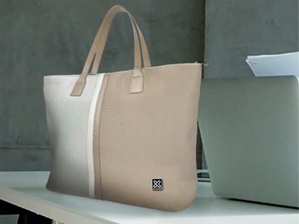 Bolso de mano para mujer beige con blanco KLB 461BG Klip Xtreme - Imagen 7