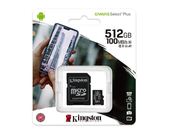 Kingston Canvas Select Plus - Tarjeta de memoria flash (adaptador microSDXC a SD Incluido) - 512 GB