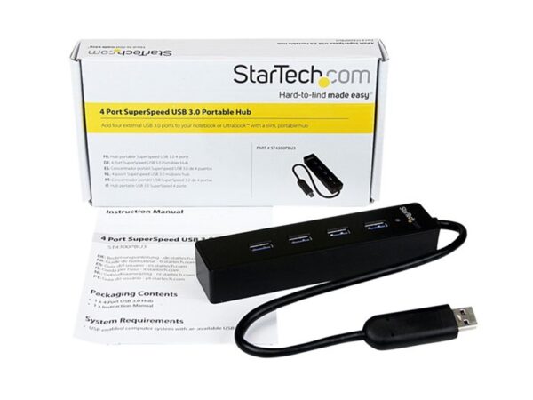 Adaptador Concentrador Hub Ladrón USB 3.0 Super Speed 4 Puertos Salidas Portátil para Laptop Ordenador - Negro - Hub - Imagen 2