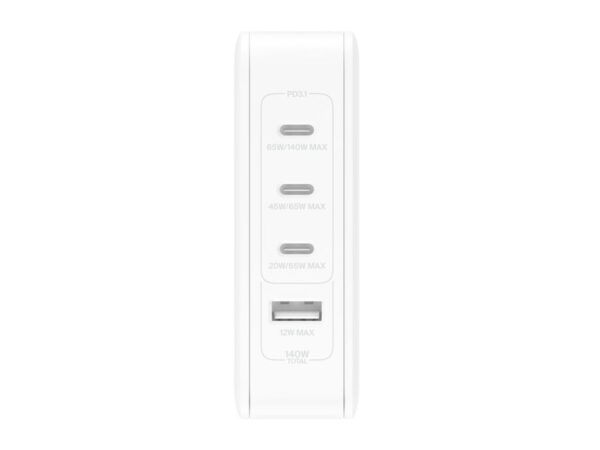 Adaptador de corriente tecnología GaN 4 puertos y 140 W Belkin - Imagen 2