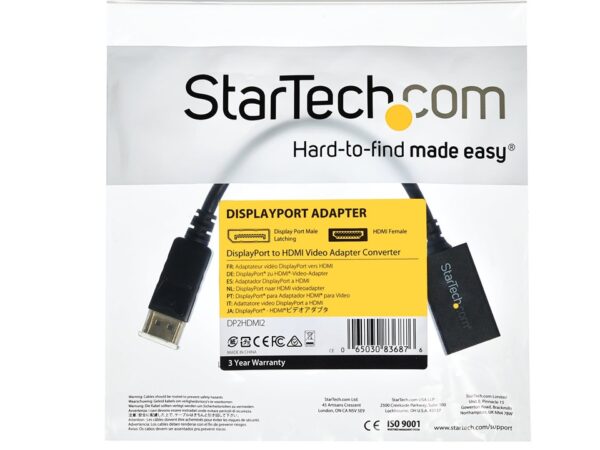 Adaptador Conversor de Video DisplayPort a HDMI Cable Convertidor DP Pasivo Hembra HDMI Macho - Imagen 2