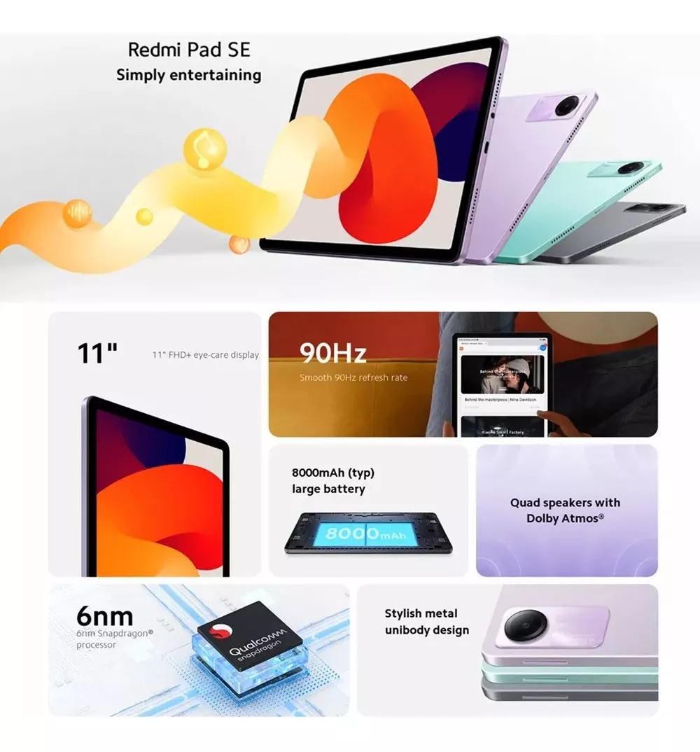 Xiaomi Redmi - Pad SE - 11" - Lavender Purple - - Imagen 2