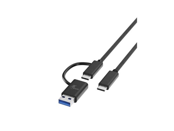 Cable adaptador 2 en 1 USB-C a USB-C con dongle USB-A 2.0 Xtech