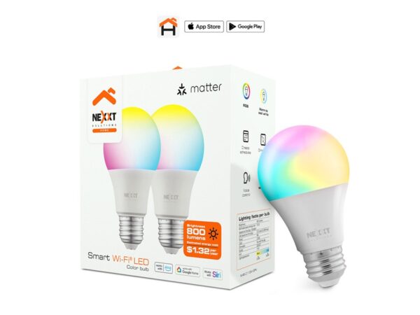 Bombilla LED inteligente Wi-Fi® 110V A19 2PK Nexxt Solutions Home