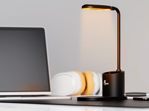 Lámpara LED de escritorio con portalápices y base de carga inalámbrica Xtech - Imagen 2
