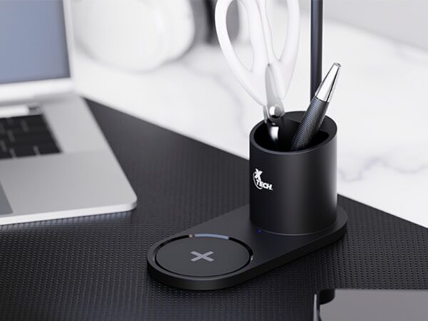 Lámpara LED de escritorio con portalápices y base de carga inalámbrica Xtech - Imagen 4