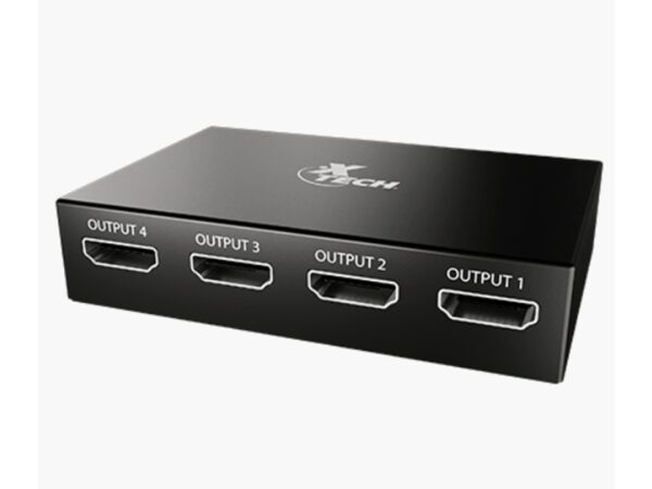 Multiplicador HDMI de 4 puertos con alimentación de corriente Xtech