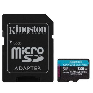 Tarjeta de memoria flash (adaptador microSDXC a SD Incluido) 128 GB Kingston Canvas Go! Plus