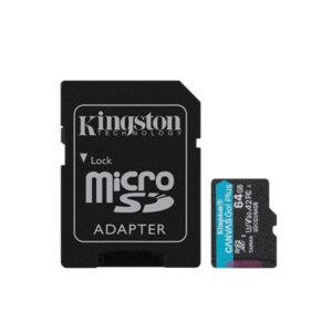 Tarjeta de memoria flash (adaptador microSDXC a SD Incluido) 64 GB Kingston Canvas Go! Plus