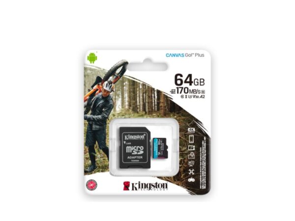 Tarjeta de memoria flash (adaptador microSDXC a SD Incluido) 64 GB Kingston Canvas Go! Plus - Imagen 3