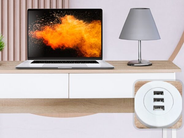 Escritorio para computadora de un nivel con gavetas y puertos USB XTF-CD206 Xtech - Imagen 4