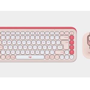 Combo de teclado y mouse POP Icon rosado/blanco Logitech