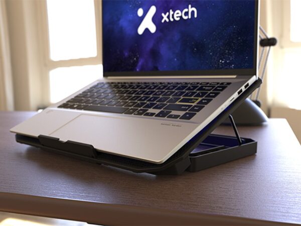 Base de enfriamiento con alimentación por USB y altura ajustable para laptops Xtech - Imagen 2