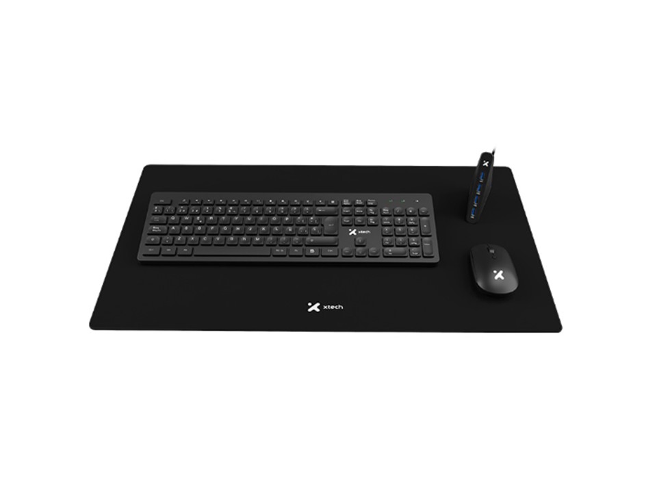 Kit de teclado multimedia y Mouse inalámbrico con alfombrilla XL y HUB USB 3.0 de 4 puertos Xtech