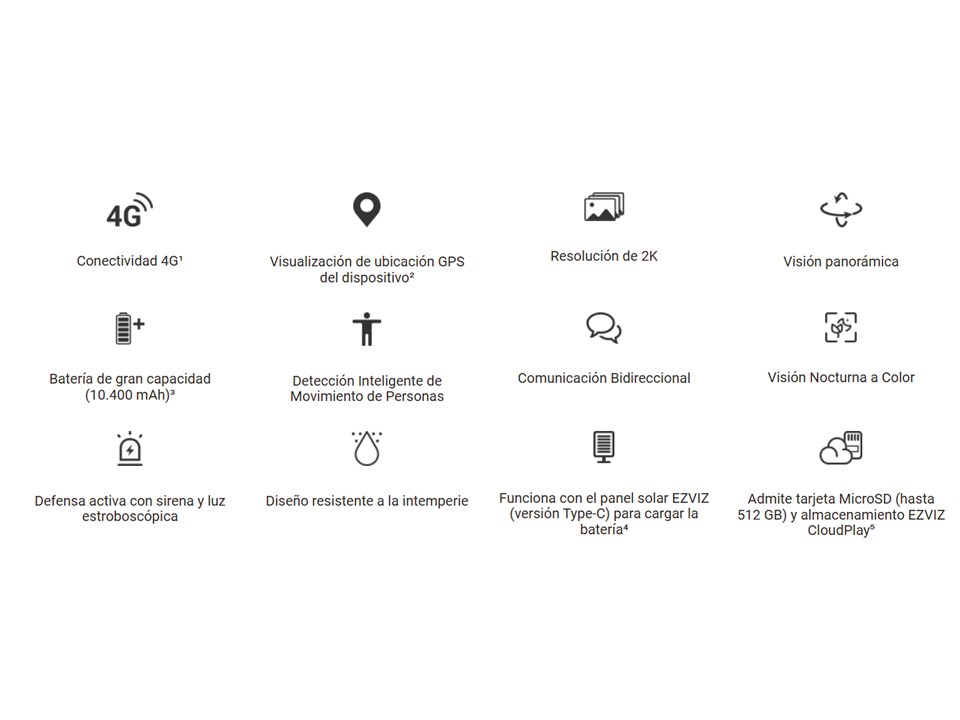 Cámara panorámica e inclinable 4G con batería EB8 + Panel solar EZVIZ - Imagen 3