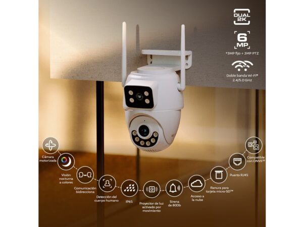 Cámara inteligente Wi-Fi de doble lente PTZ Nexxt Solutions Home - Imagen 2