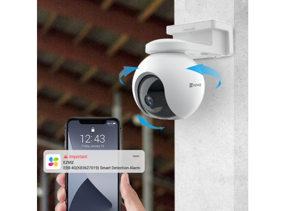 Cámara panorámica e inclinable 4G con batería EB8 + Panel solar EZVIZ - Imagen 4