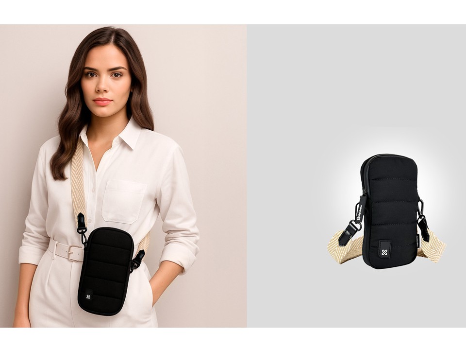 Bolso para celular ADA negro/beige Klip Xtreme - Imagen 2