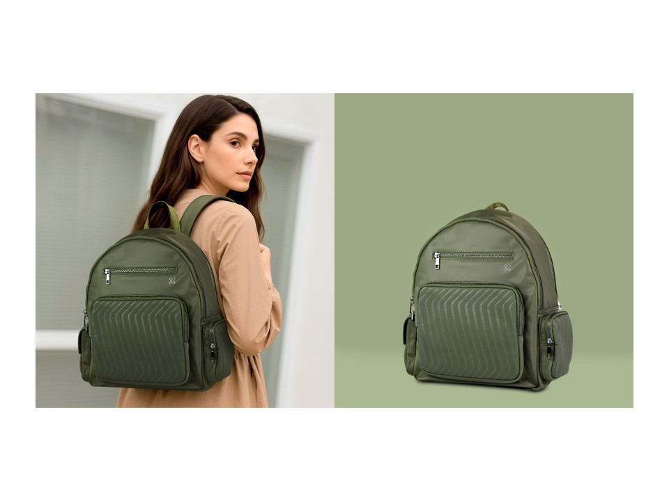 Mochila Eva KNB-755 olivo 13" Klip Xtreme - Imagen 2