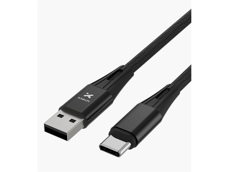 Cable trenzado USB-C® macho a USB-A macho 2.0 Xtech