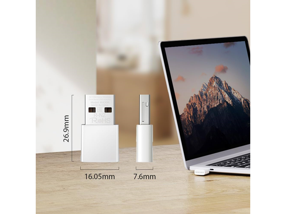 ADAPTADOR USB WI-FI MERCUSYS MA30N (AC1300) - Imagen 3