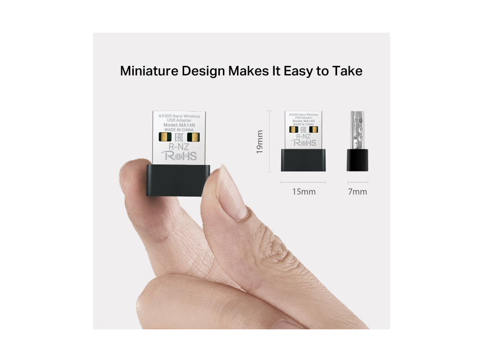 ADAPTADOR USB WI-FI 6 MERCUSYS MA14N (AX300) - Imagen 3