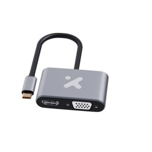 Adaptador de video multipuerto 2 en 1 USB-C a HDMI y VGA - Xtech