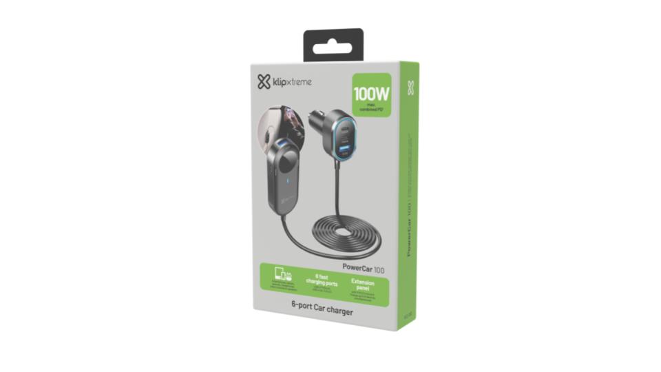 Cargador para automóvil (Car power adapter) de 100 Watt | PowerCar KCC-100 - Klip Xtreme