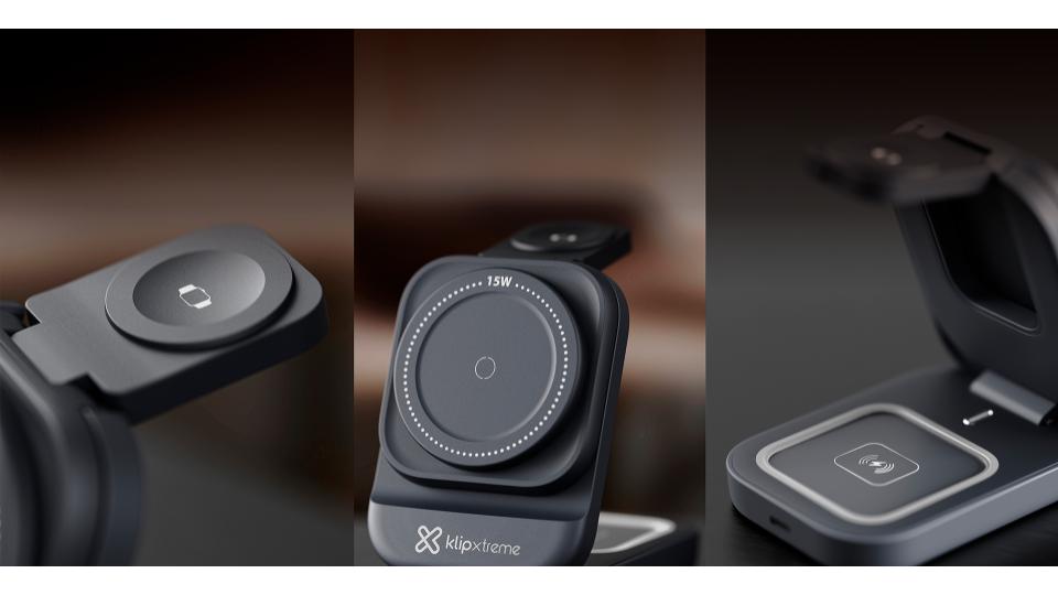 Cargador inalámbrico de tipo soporte (charging stand) de 150 Watt | PowerCar KDC-150 - Klip Xtreme - Imagen 6