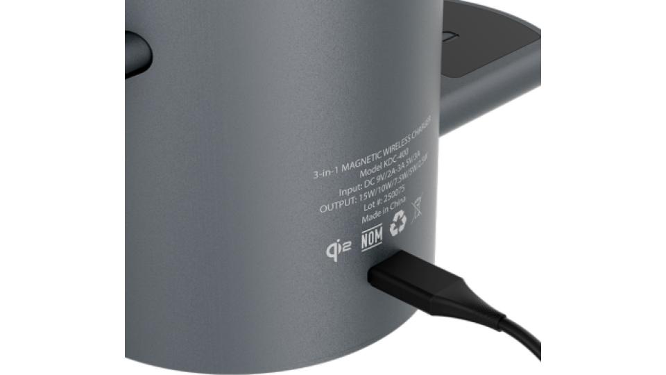 Cargador inalámbrico de tipo soporte (charging stand) de 15Watt | PowerDesk Spin KDC-400- Klip Xtreme - Imagen 6