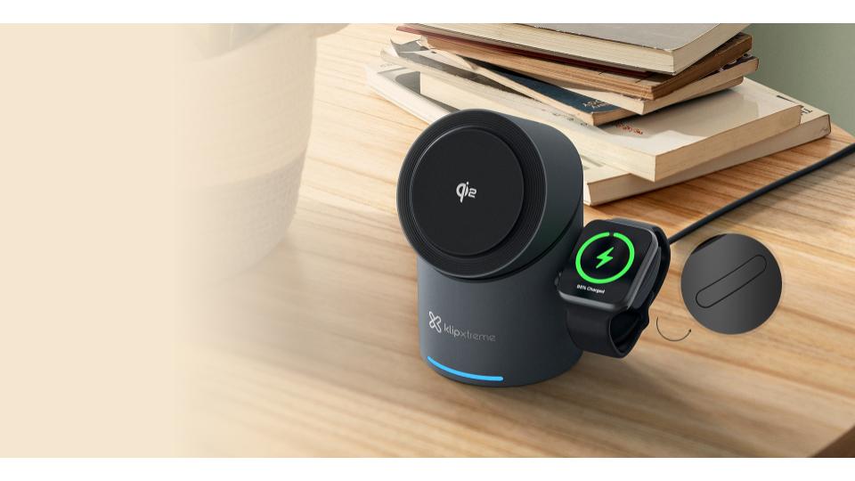 Cargador inalámbrico de tipo soporte (charging stand) de 15Watt | PowerDesk Spin KDC-400- Klip Xtreme - Imagen 7
