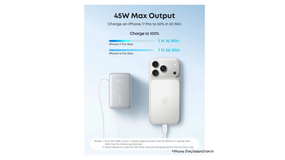 Banco de energía portátil con cable USB-C | Nano Power Bank 45W - Anker - Imagen 4