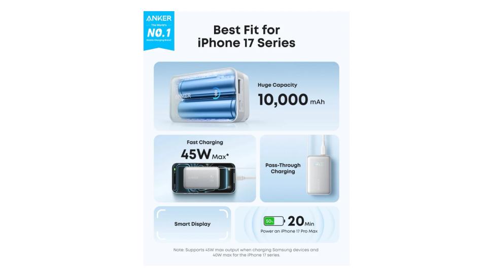 Banco de energía portátil con cable USB-C | Nano Power Bank 45W - Anker - Imagen 3