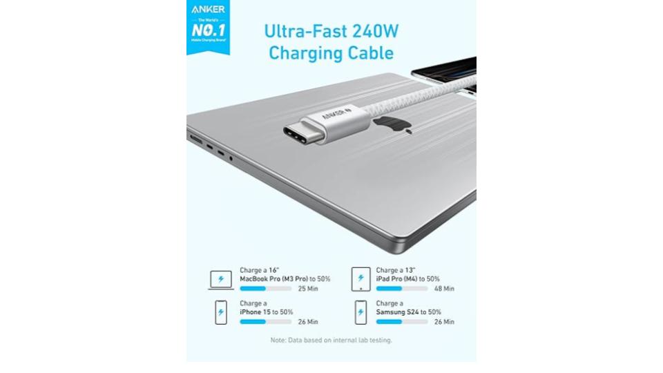 Cable de carga USB-C a USB-C de 1m 240W - Anker Zolo - Imagen 3