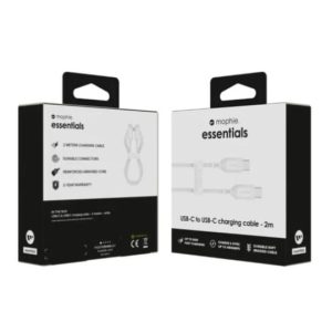 Cable de carga USB-C a USB-C de 60 W | Braided (Trenzado) blanco de 2m - Mophie