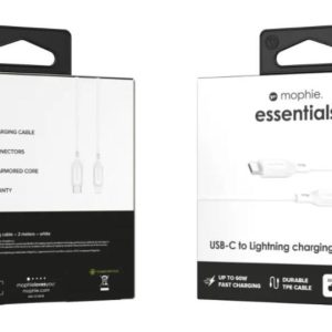 Cable de carga USB-C a Lightning de 60 W | Braided (Trenzado) blanco de 2m- Mophie