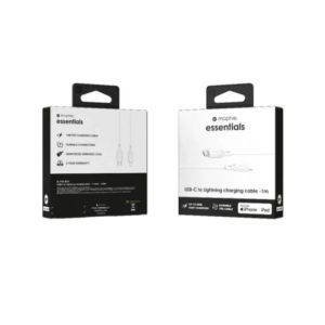Cable de carga USB-C a Lightning de 60 W | Revestimiento TPE blanco de 1m - Mophie