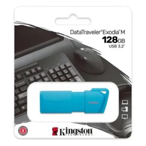 Unidad flash USB 3.2 Gen 2 de 128GB NEON Aqua Blue – Kingston