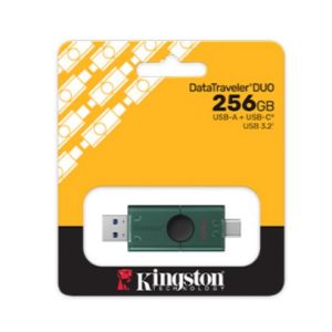 Unidad flash USB 3.2 Gen 1 de 256GB Negro/Verde DataTraveler Duo G2 – Kingston