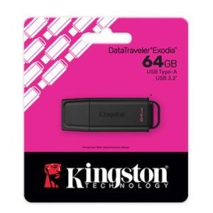 Unidad flash USB 3.2 Gen 2 de 64GB | DataTraveler Exodia Negro/Gris – Kingston