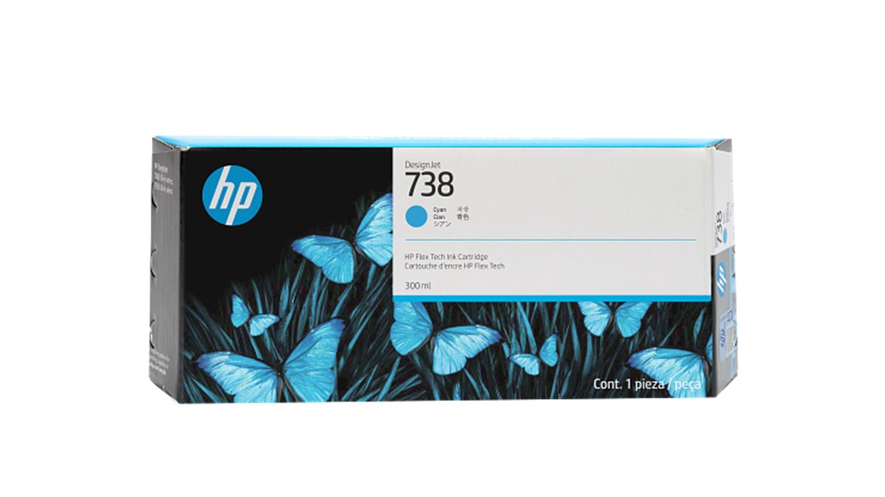 HP 738 Cartucho de Tinta Cian 300 ml