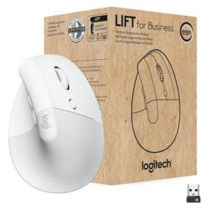 Mouse inalámbrico vertical ergonómico en color blanco hueso - Logitech Lift
