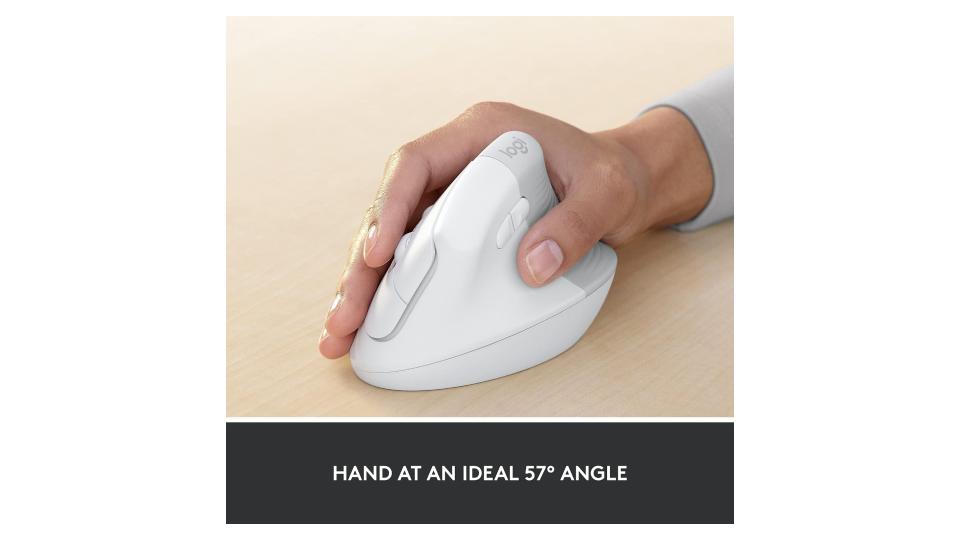 Mouse inalámbrico vertical ergonómico en color blanco hueso - Logitech Lift - Imagen 3
