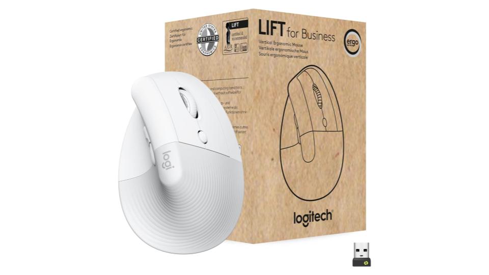 Mouse inalámbrico vertical ergonómico en color blanco hueso - Logitech Lift