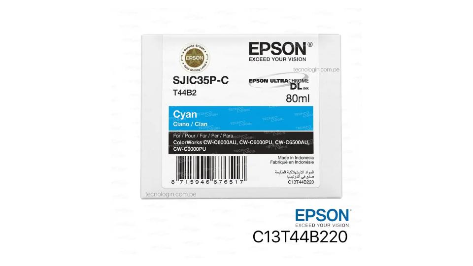 Cartucho de Tinta Original Epson SJIC35P-C Cián (CW-C6000/C6500 Series) - Imagen 2
