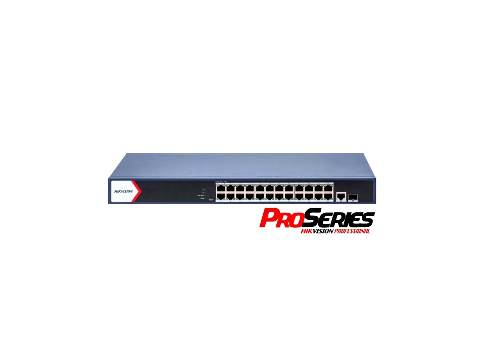 Switch Gigabit Smart PoE Hikvision de 16 Puertos